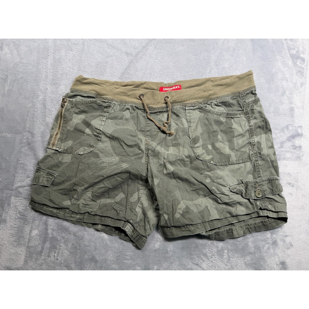 Unionbay Cargo Shorts Women 17 Multicolor Camouflage Cotton Drawstring Utility